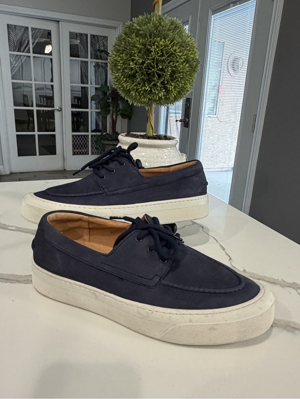 SPEERY Men's Boat shoes  Casual Navy Suede Lace-Up Sneakers 10